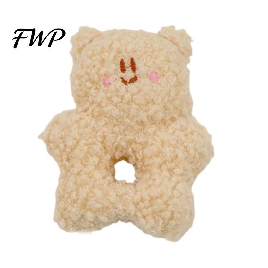 Cute Cartoon Animal Pet Toys Stuffed Dog Chew Toy, Squeaky Plush Bear Bunny Crinkle Interactive Snuffle Toy with Center Hole for Small To Medium Dogs