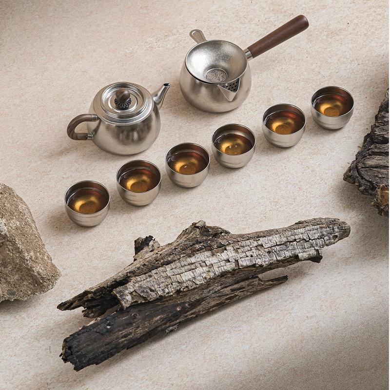 Tai Zizai Pure Titanium 8-Piece Gaiwan Tea Set