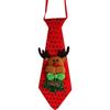Red Christmas Tie with Reindeer Motif