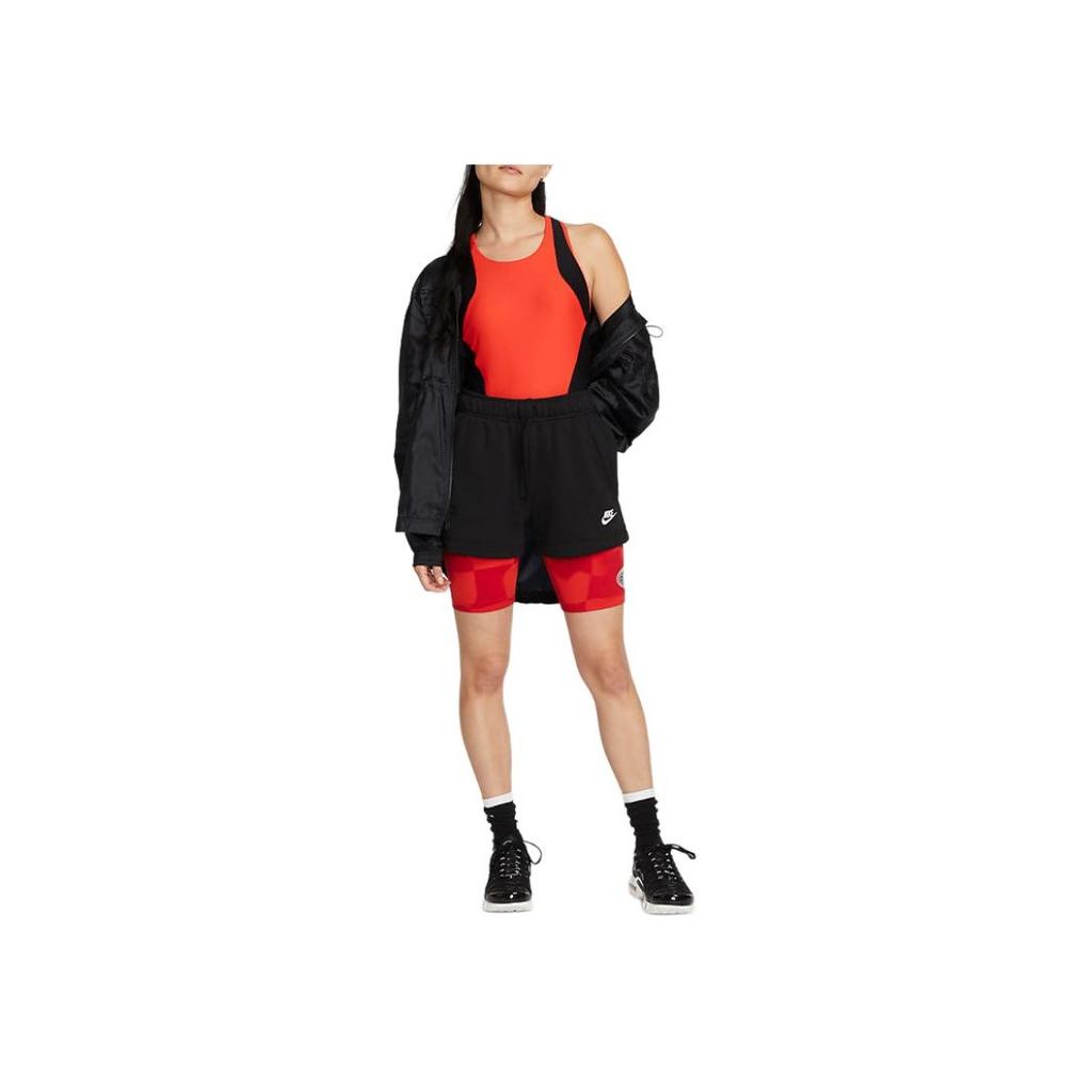 Nike Embroidered Logo Fleece-Lined Sports Shorts Women Bottoms Black DQ5803-010