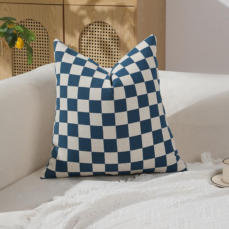 New Checkerboard Grid Single-sided Pillow Cushion Cover Geometric Simple Pillow Cover