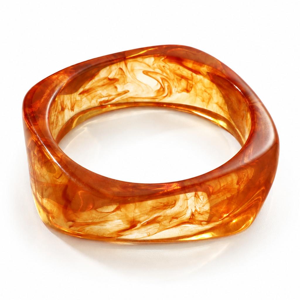 European and American popular smudged coffee bracelet resin women's arc bracelet student girlfriend ring jewelry