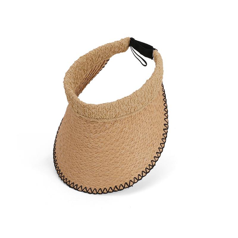 Summer outdoor big-brimmed sun hat versatile fashion empty top hat cool straw hat children travel vacation sun protection hat