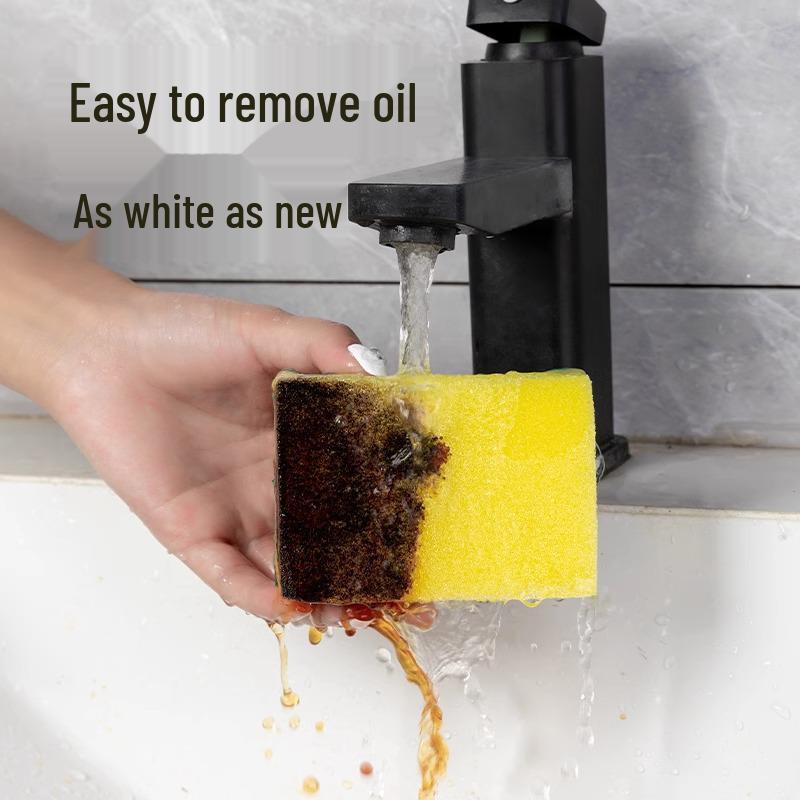 Absorbent Magic Sponge & Scouring Pad Set for Kitchen Cleaning