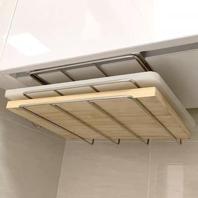 Suporte de Tábua de Corte de Aço Inoxidável para Debaixo do Armário Rack Organizador Suspenso Para Tábuas de Corte Armazenamento de Utensílios de Cozinha
