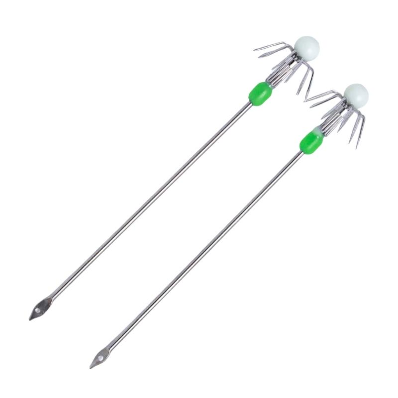 2Pcs Luminously Squid Jig Hook Squid Live Shrimp Hook Double/Single Layer Umbrellas Hook for Outdoor Fishing Accessories