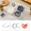 Portable Mouth Guard Box Retainer Case Oral Cleaning False Teeth Denture Storage Box With Strainer Basket Denture Soak Container