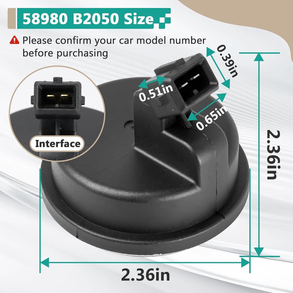 58980-B2050 Rear Hub Bearing ABS Speed Sensor Compatible With Kia Soul 2014- And Soul EV 2015- (58980B2050 Black)