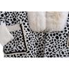 Autumn and Winter Imitation Mink Collar Pocket Sleeves Leopard Print Shawl Cape Fringed Scarf Jacket Women's Knitted Sweater