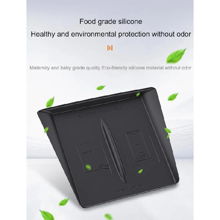 For Tesla Model Y Juniper Wireless Charge Pad Center Console Organizer Charge Station Mats Model 3 Highland Charge Anti-skid Pad