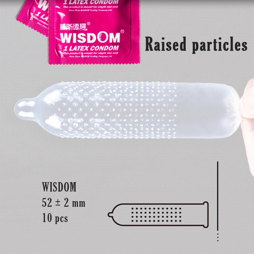 10ks Jemné latexové kondomy Delay Penis Rings Antikoncepční nástroje Kondom Sexuální produkty