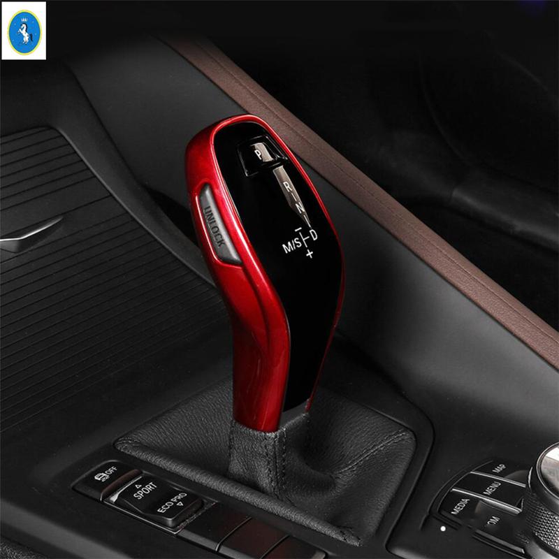 Auto Gear Head Shift Knob Handle Decor Panel Cover Trim Fit For BMW X1 F48 / X2 F39   Carbon Fiber Interior Accessories