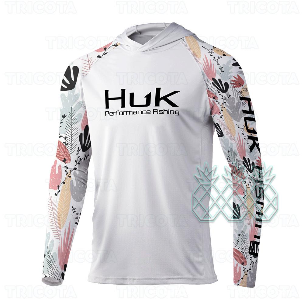 Cross-border HUK fishing suit outdoor hooded long-sleeved sunscreen T-shirt breathable Luya fishing suit UV protection ice silk