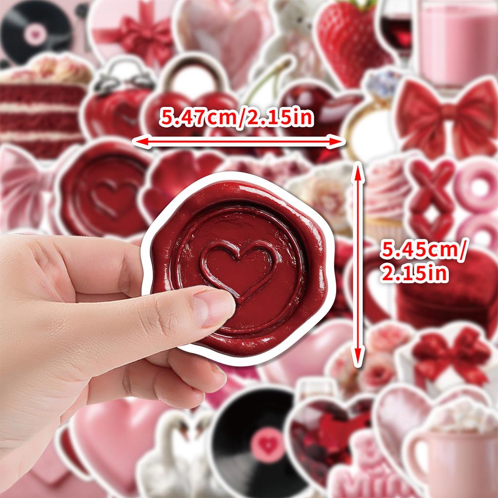 50-100 PCS Valentine's Day Graffiti Stickers Waterproof Romantic Decals for Water Bottle Phone Envelope Scrapbook Gift