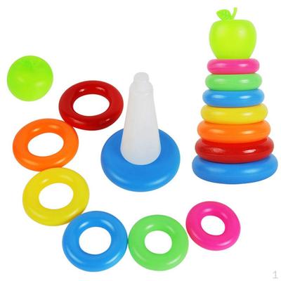 Kids Bath Tub Floating Toy Set - 7 Colorful Nesting Rings with a Cute , Birthday Gift