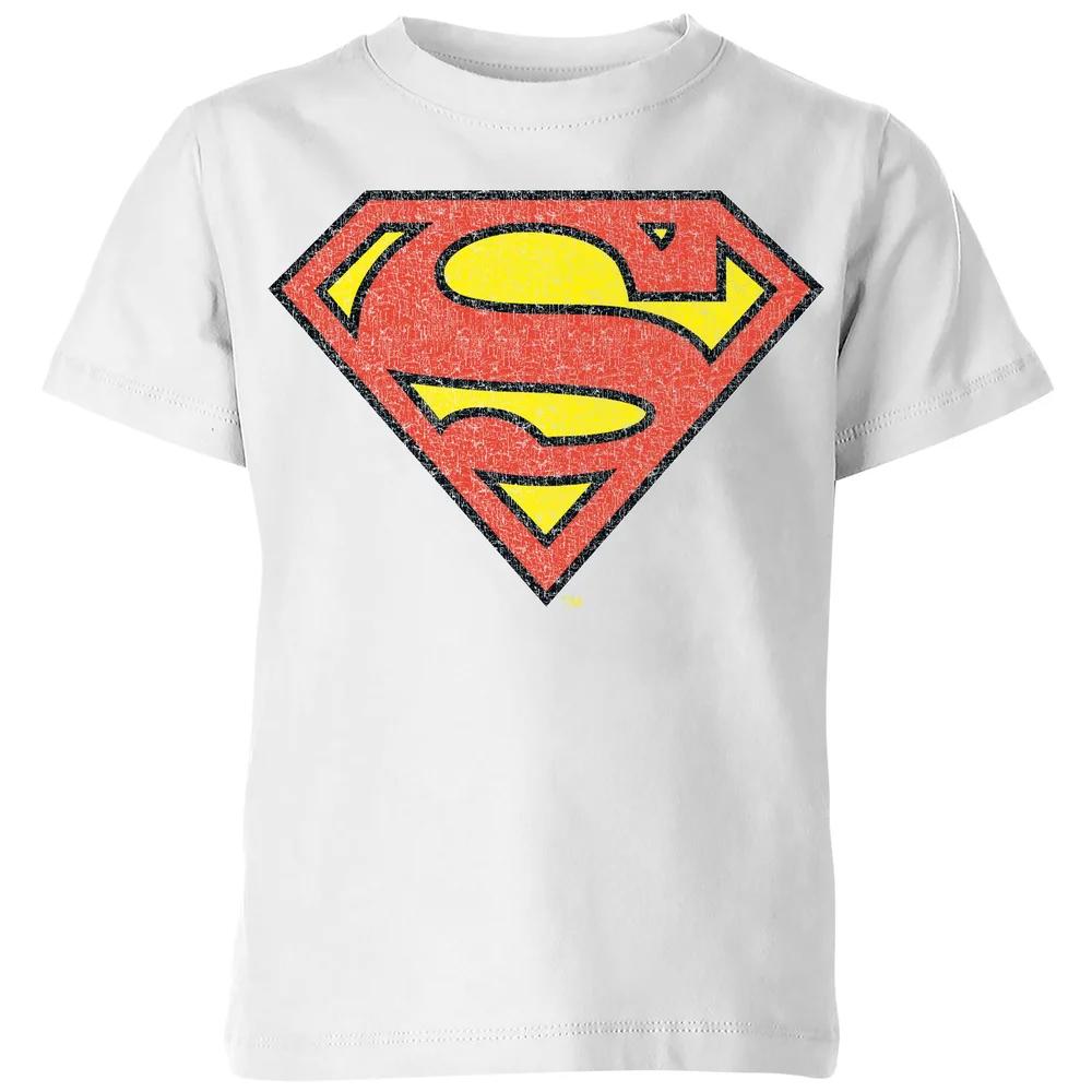 Official Superman Crackle Logo Kids  T-Shirt - White - 3-4 Years 120