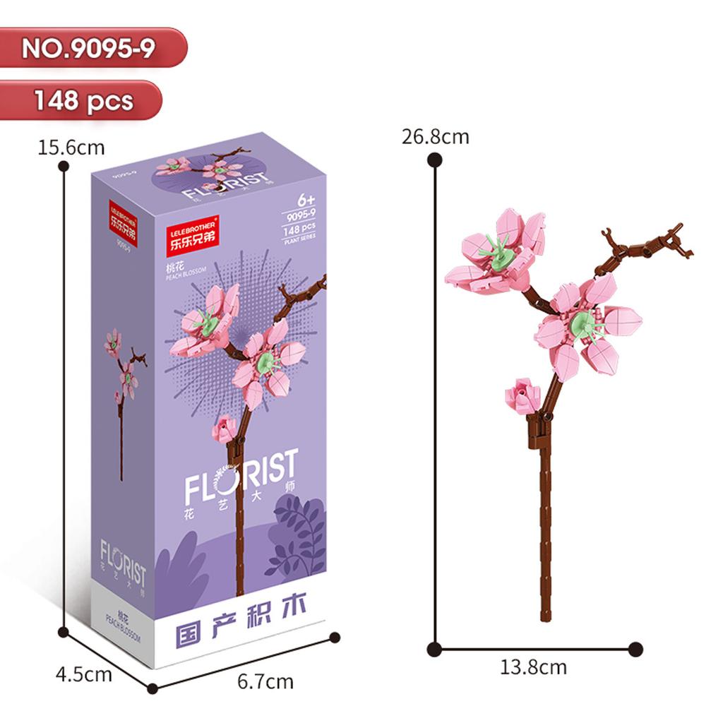 Hot Creative Small Building Block Flower Art Classic Brick Mini Potted Plant Gift For Girls Desk Decoration Simple Assembly Toys