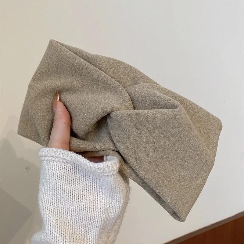 1 Pcs Retro Cross Turban Women Girls Solid Color Hairband Knitted Soft Headband Bandage Turban New Fashion Hair Accessories