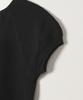 Tudument Puff Sleeve Round Neck Knit Top Black