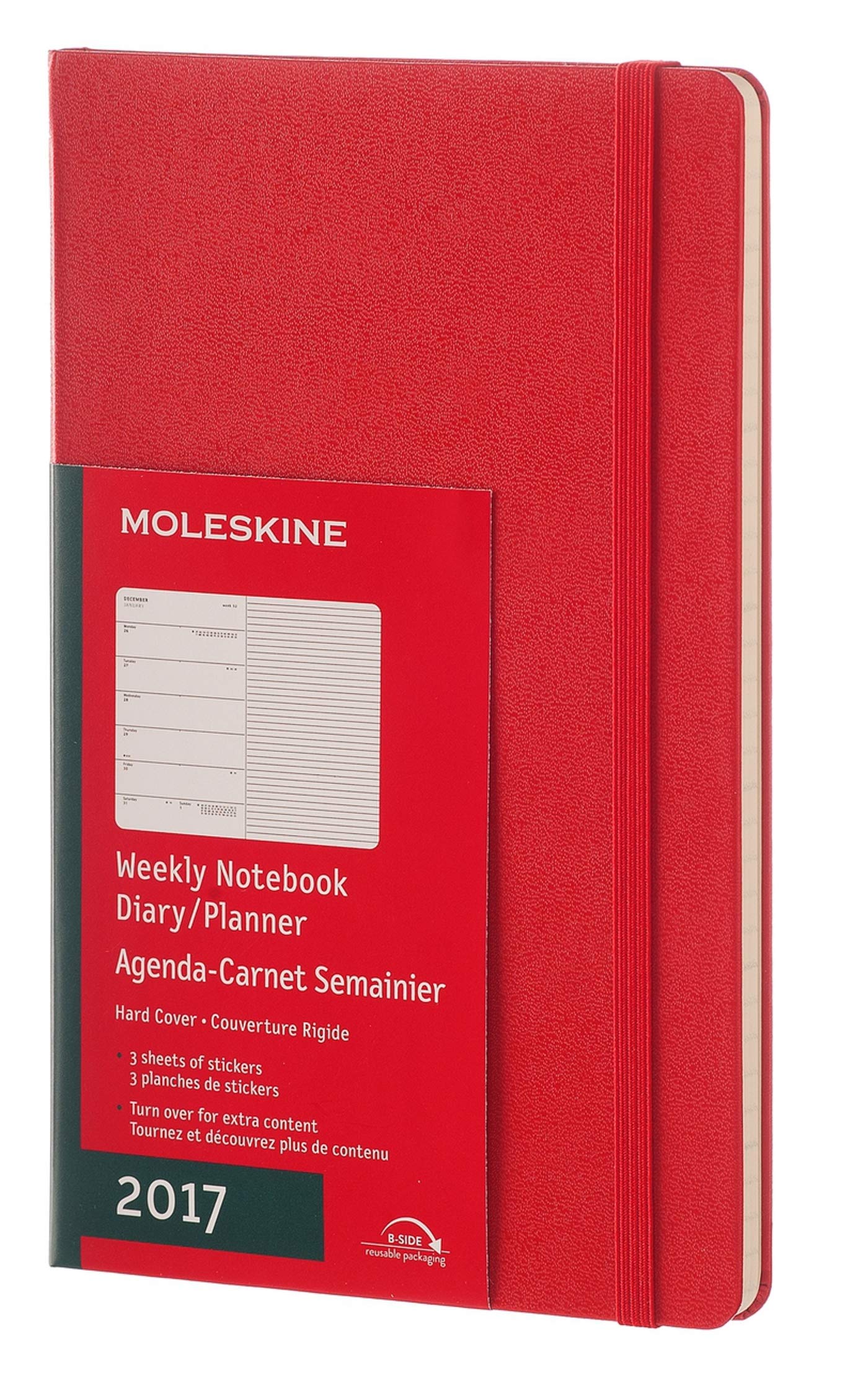 

Moleskine 2017 Weekly Scarlet Hard Cover x Notebook, 12M, Large, Red, (5 8.25)