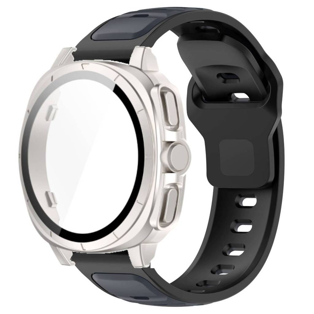Silicone Band +Tempered Glass Case For Samsung Watch 7 40mm 44mm Strap Protector Cover For Samsung Galaxy Watch 7 44mm 40mm