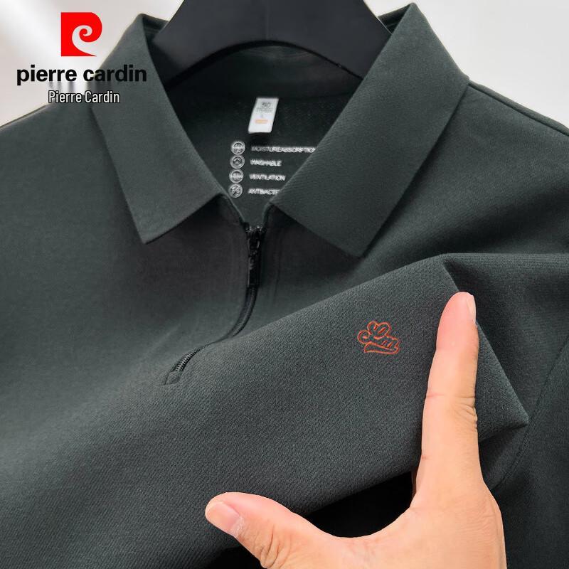 

Мужская рубашка-поло Pierre Cardin с длинным рукавом и молнией на воротнике, смесовая ткань с модалом XL