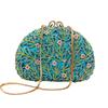 Sea Grass Evening Bag Crystal Clutches Blue Rhinestone Diamond Wedding Purses WHTUOHENG Party Cocktail Purses For Gala Gold Bag