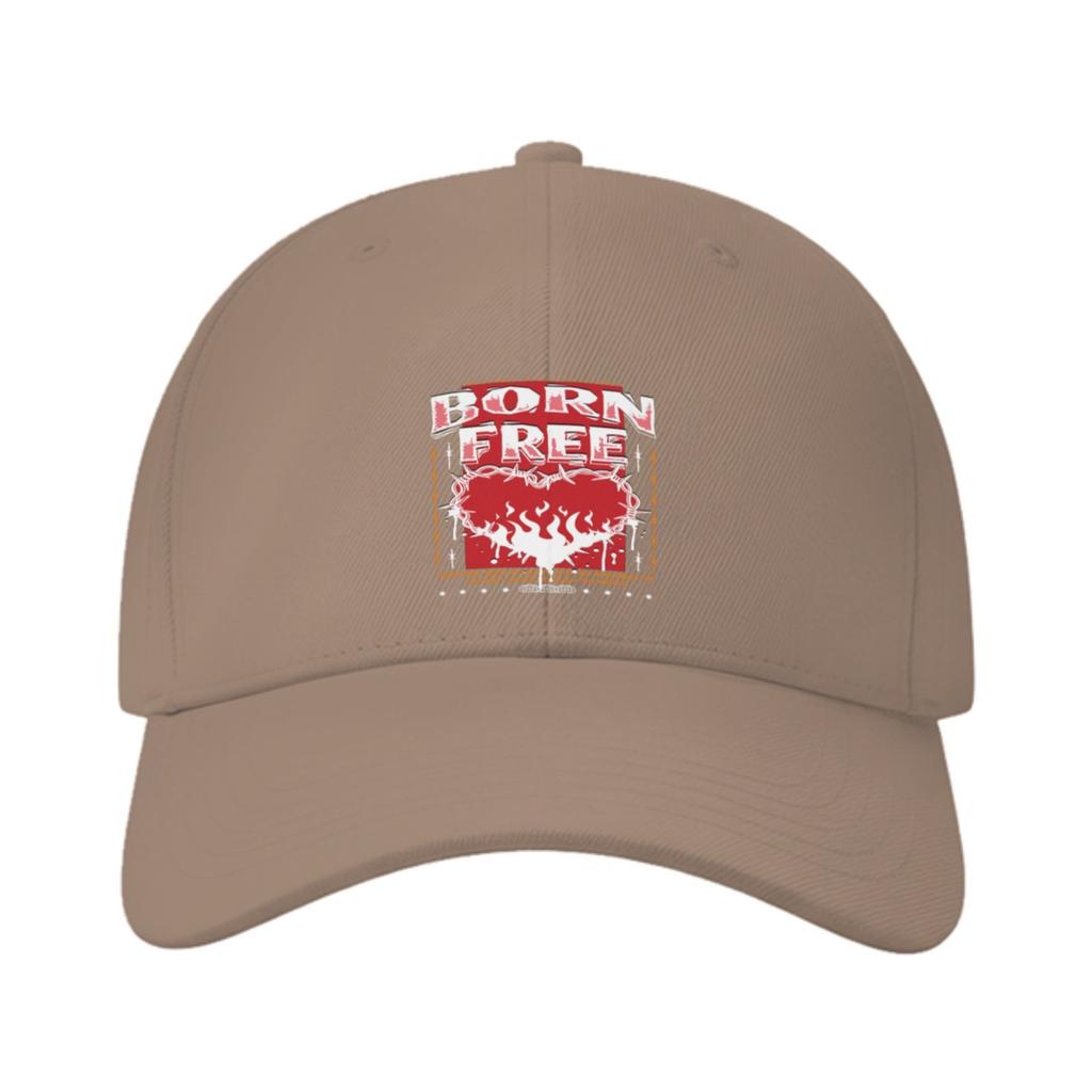 Born Free Fire Heart Graphic Baseball Cap Unisex Casual Cotton Adjustable Summer Hat