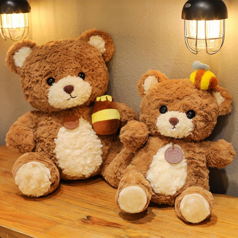 Honey Bee Pot Teddy Bear Plush Toy Cartoon Stuffed Doll Kids Gifts Birthday