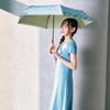 estaa Sun and Rain Floral Heat Sun UV Sky Blue (Esta) Women's Parasol, Umbrella, Foldable, Pattern, Shielding, Protection, Cut, 54cm, 31-230-30325