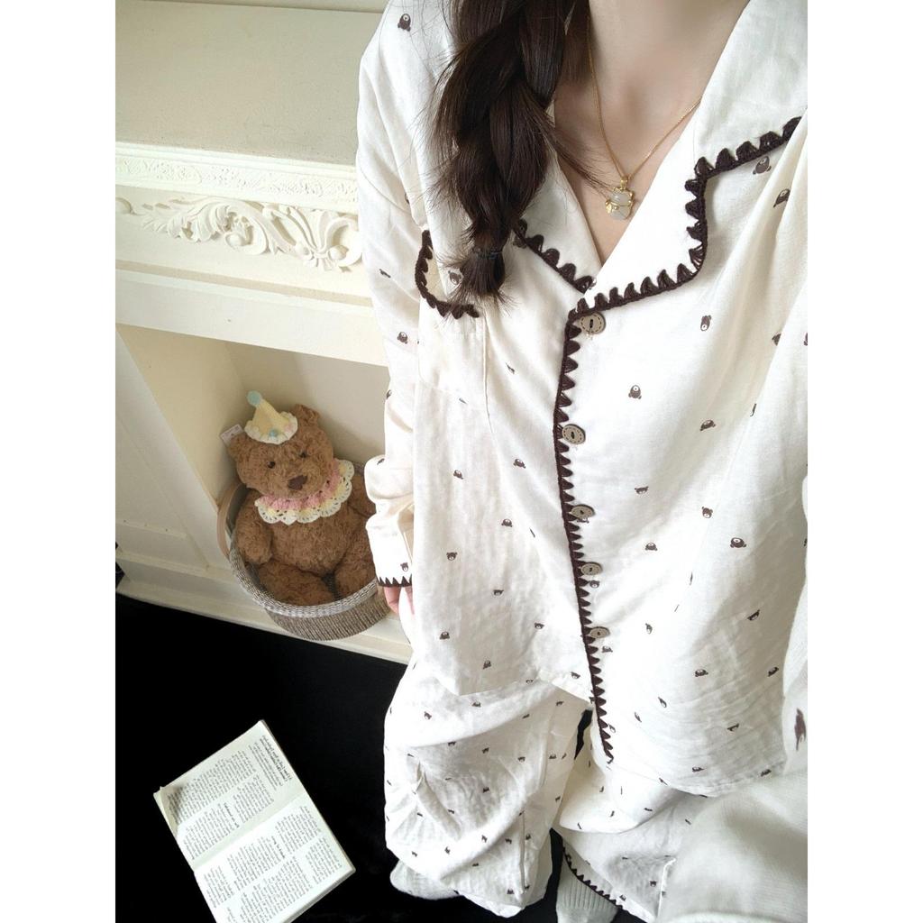 Women's Spring & Autumn Long Sleeve Pajama Set - High-End Style, Wearable Outside, Celebrity Fashion