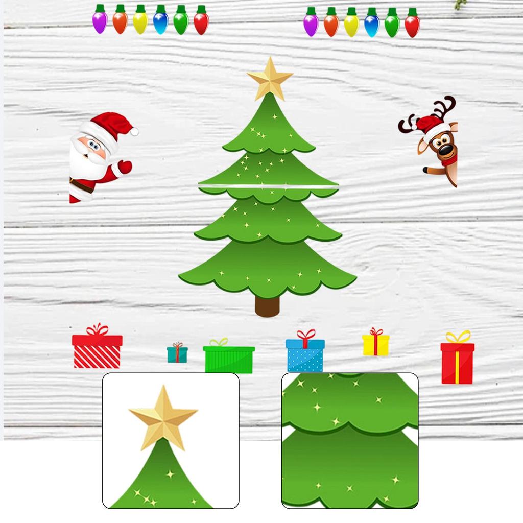 Christmas Tree Refrigerator Stickers Reusable Funny Fridge Ornaments Holiday Stickers Christmas Decorations for Garage Home Car