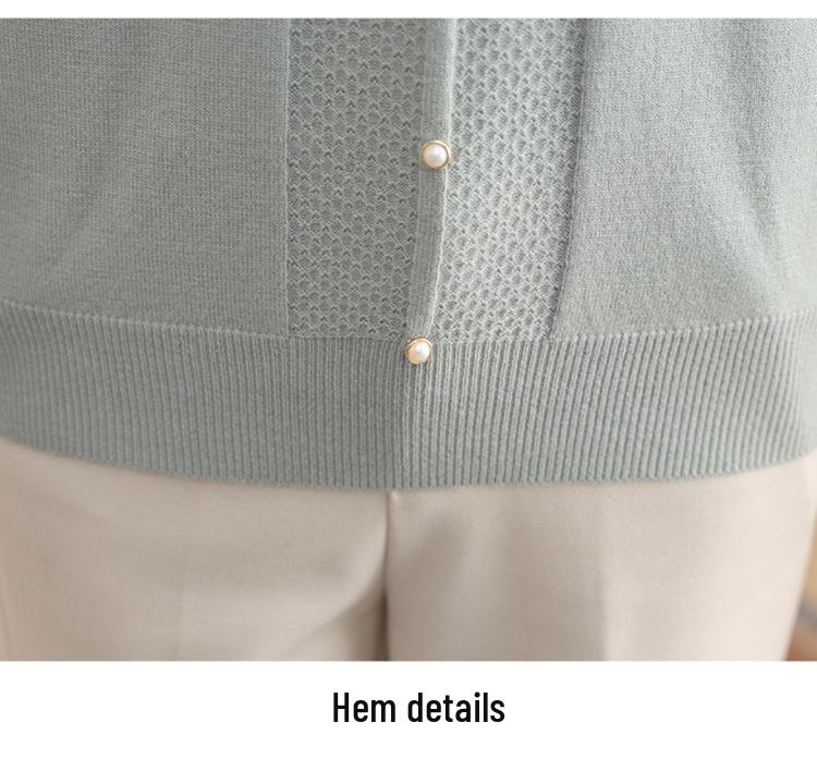 2024 Women's Stylish Knit Base Layer Top for Middle-aged and Elderly Moms - Versatile Spring/Autumn Sweater