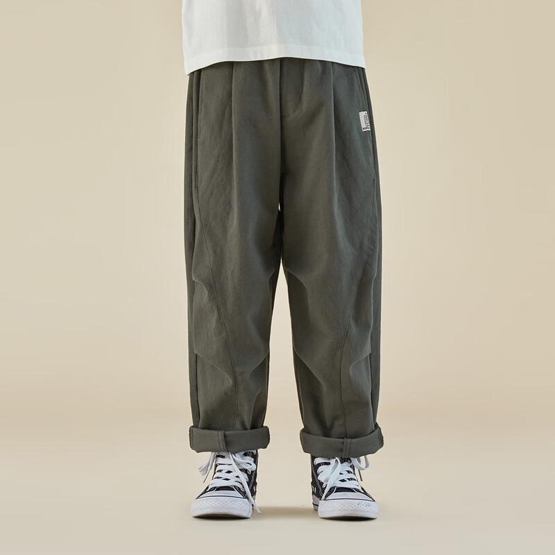 Boys' Elastic Washed Cotton Straight-Leg Casual Pants