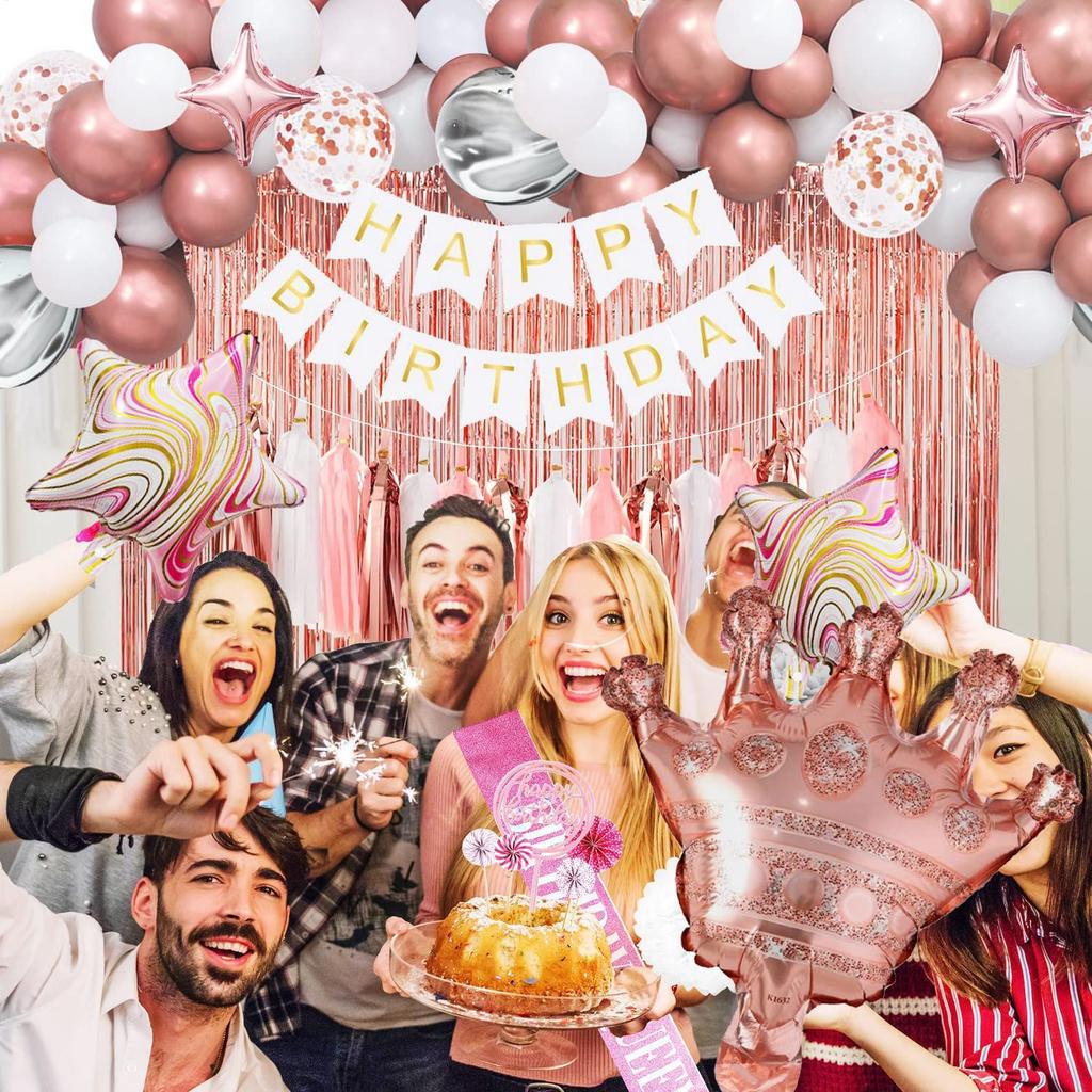 Set mit 65 roségoldenen Geburtstagsballons