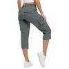 Damen Cargo Capri-Hose mit hoher Taille, Taschen und Kordelzug, lässige, entspannte Passform, Outdoor-Sportbekleidung