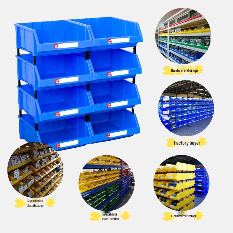 Angled Entry Heavy-Duty Plastic Storage and Organizer Box for Components and Hardware