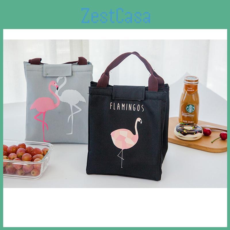 Elegant Flamingo Lunch Bag With Premium Oxford Cloth For Hot And Cold Food Storage