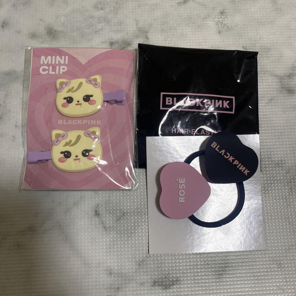 [USED] BLACKPINK Rosé trading card stand, key ring, mini clip, hair tie