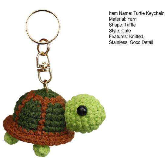 Schildkröten Schlüsselanhänger Anhänger Gestrickt Gute Details Realistisch Weich Edelstahl Exquisit Manuell Taschenanhänger Aufbewahrung Schlüsselanhänger Schildkröte Schlüsselring