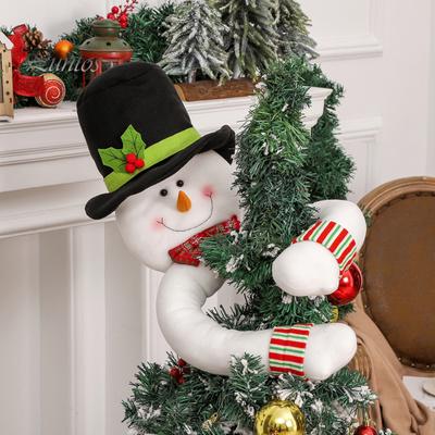 Christmas Tree Ornament Santa Claus Snowman Plush Dolls with Long Arm Xmas Decoration for Warm Festive Atmosphere