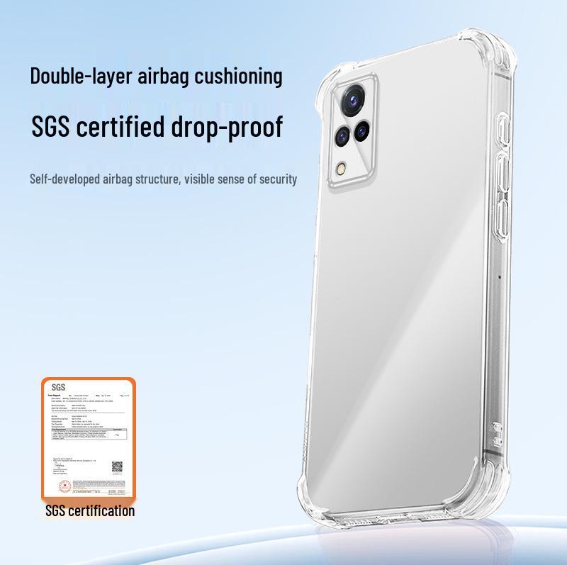 Vivo S9/S9e Transparent TPU Case with Airbag Corners for Full Protection