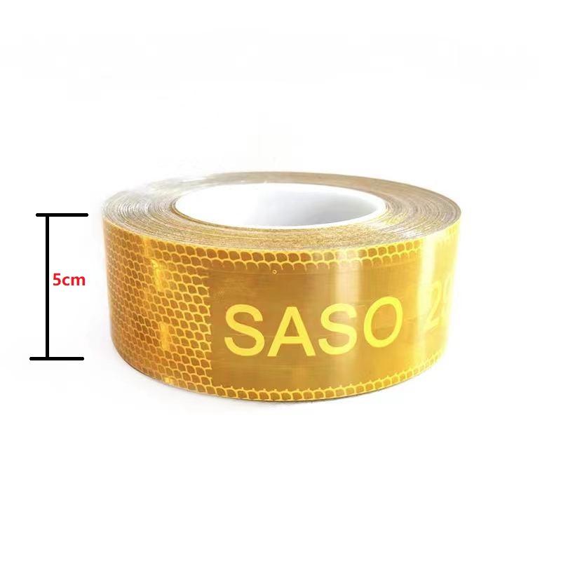 

DIY 5cm/10cm*1m SASO 2913 Yellow Adhesive Reflective Strips Stickers Waterproof Reflectors Warning Tapes For Saudi Arabia Market