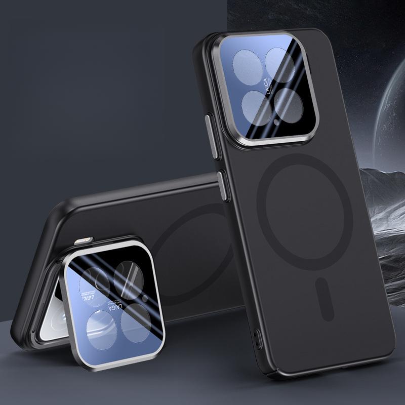 Suitable for Xiaomi 15pro Mobile Phone Case Matte Lens Bracket Xiaomi Full Coverage 15 Anti-fall Magnetic Suction Por Simple Men