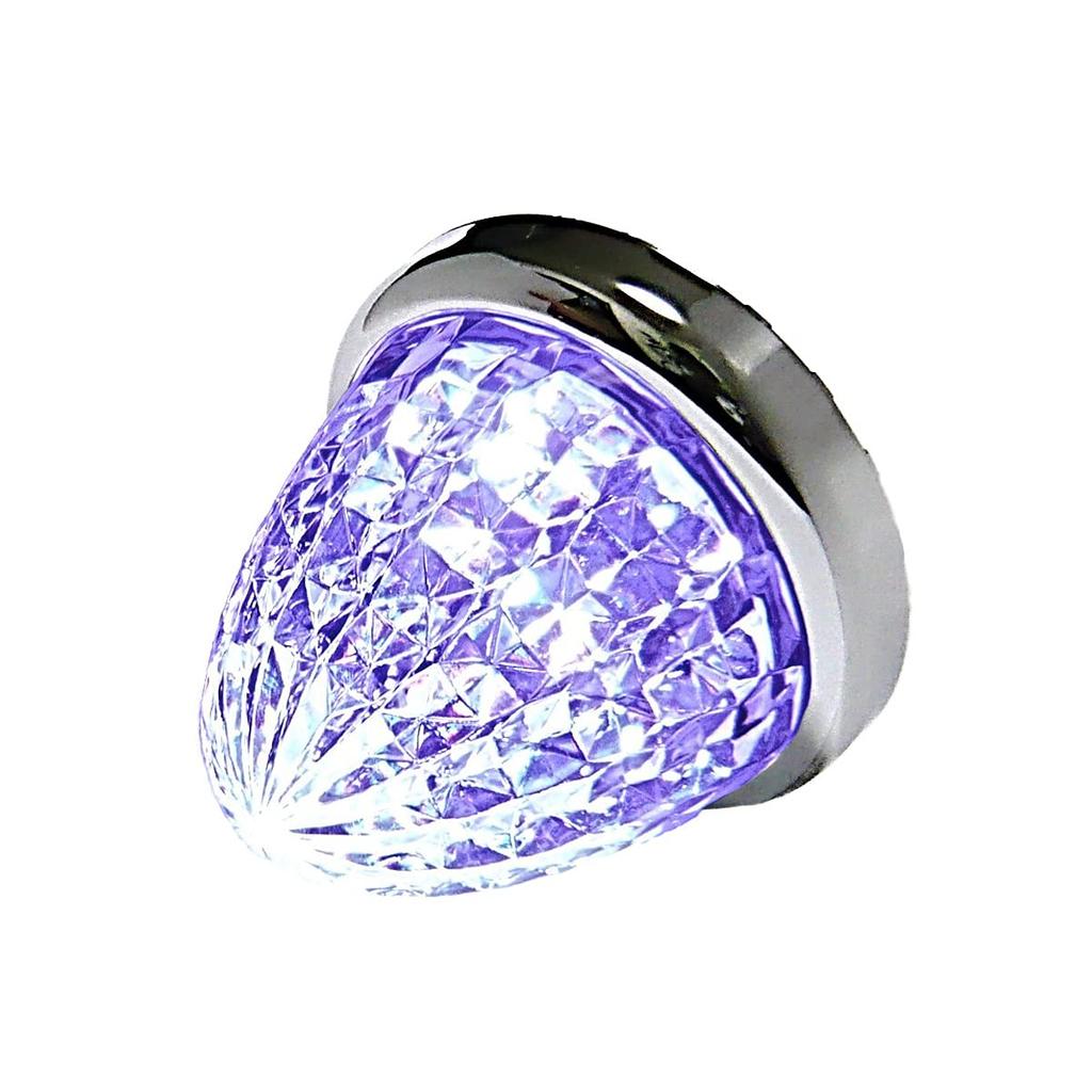 24V LED Marker Lamp Side Marker Plated Ring Truck Supplies Set of 2 (Purple)