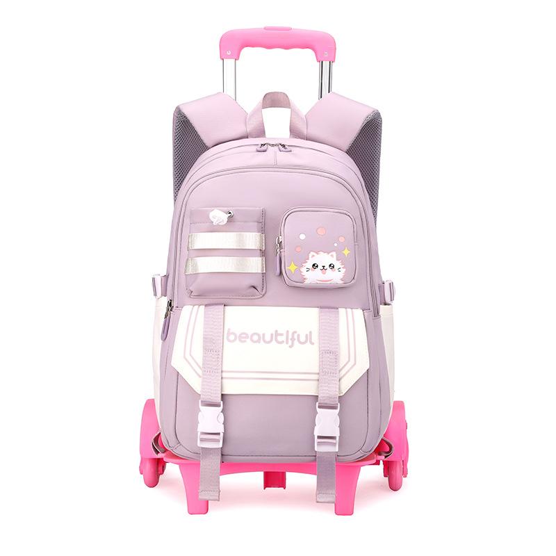 New Style Trolley Schoolbag for Primary School Students  Boys  Girls  Children  Middle School Students Can Climb Stairs with Large Capacity