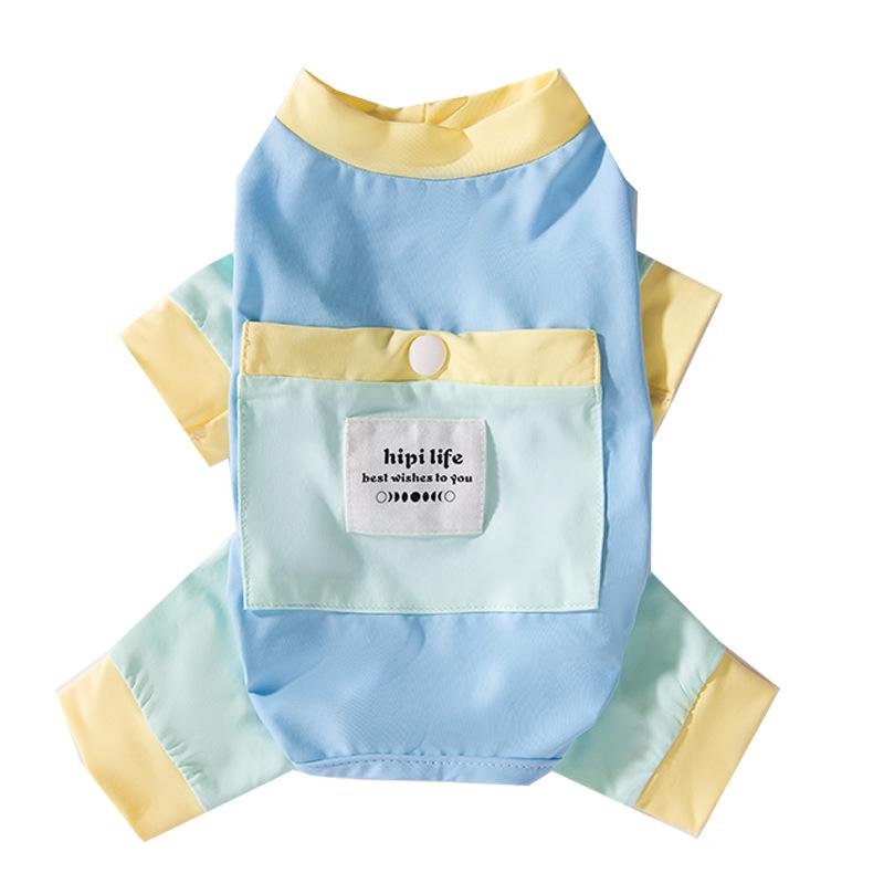 Summer dog clothes Teddy than bear sun protection cooling color matching four-legged out clothes medium and small dog pet dog clothes