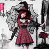 Dark Gothic Subculture Halloween Spice Girls Red Black Punk Dress Y2K Plaid Rock Troupe Costume