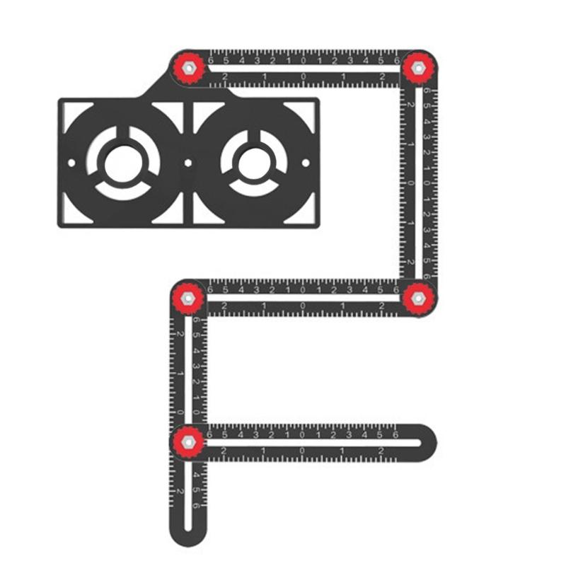 Aluminum Alloy Multi-function 6/12 Fold Ruler Angle Finder Universal Angler Ruler Metal Drill Guide Locator 6/12 Fold