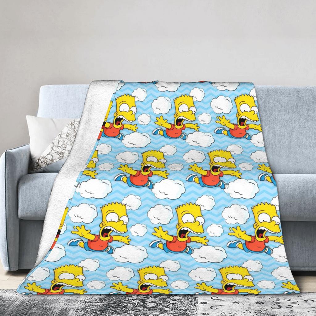 The Simpsonseds Face Throw Blanket for Couch  Fuzzy Soft Plush Blanket 50x60 Inch Multiple Sizes Bedspread for All Seasons